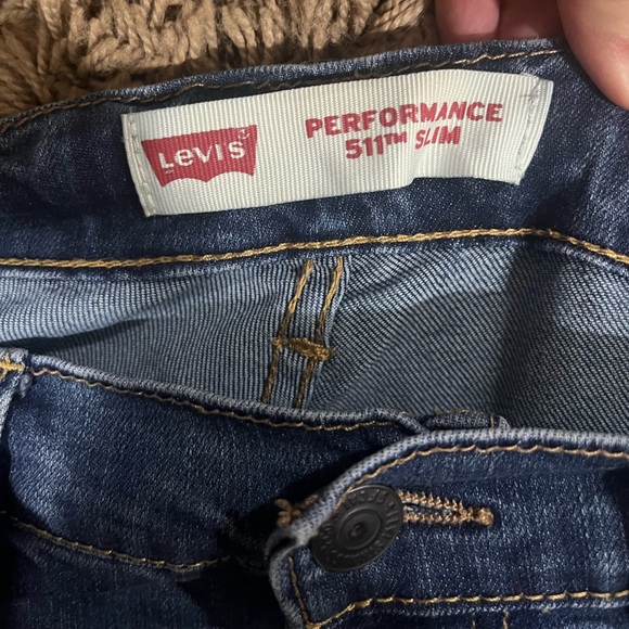 Levi’s 511 Boys Jeans Size 12 Performance Slim Adjustable Waist Denim Blue Jeans - Picture 4 of 5